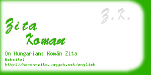 zita koman business card