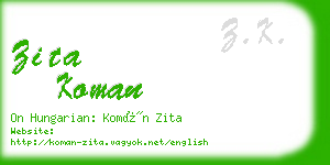 zita koman business card